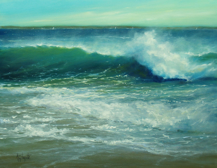 Sunlit Surf Painting by Barbara Applegate