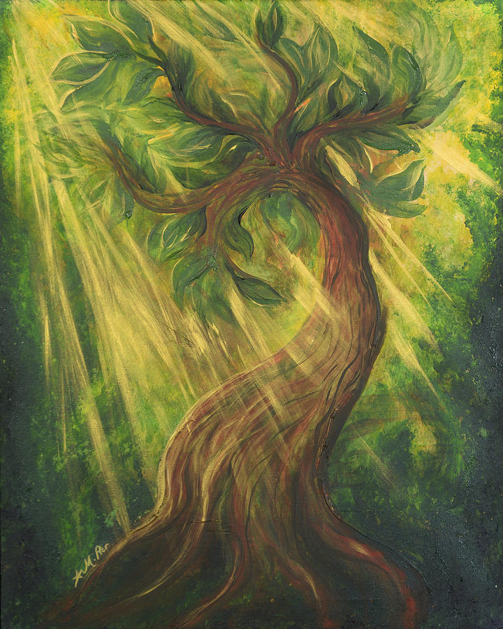 Sunlit Tree Painting by Michelle Pier