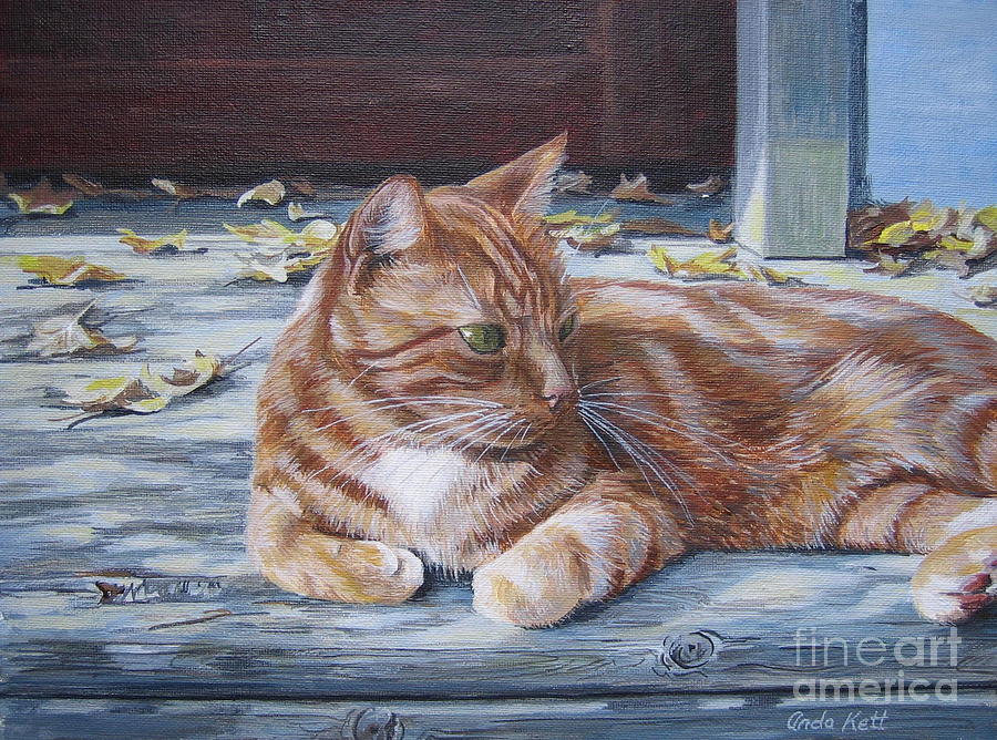Fall Painting - Sunning on the Porch by Anda Kett