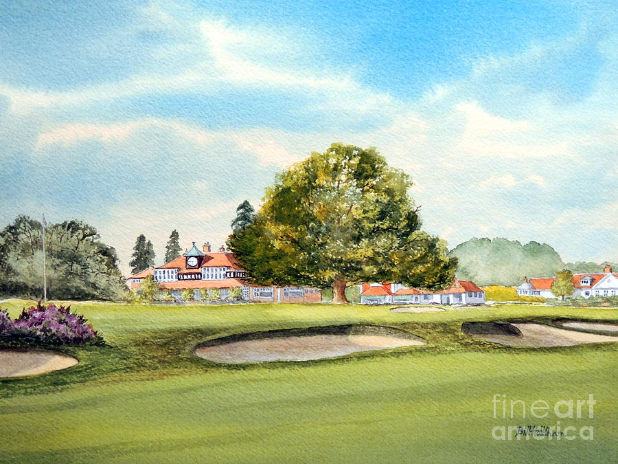 Golf Painting - Sunningdale Golf Course 18th Green by Bill Holkham