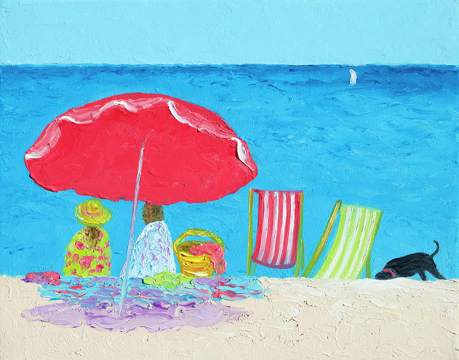 Impressionism Painting - Sunny afternoon at the beach by Jan Matson