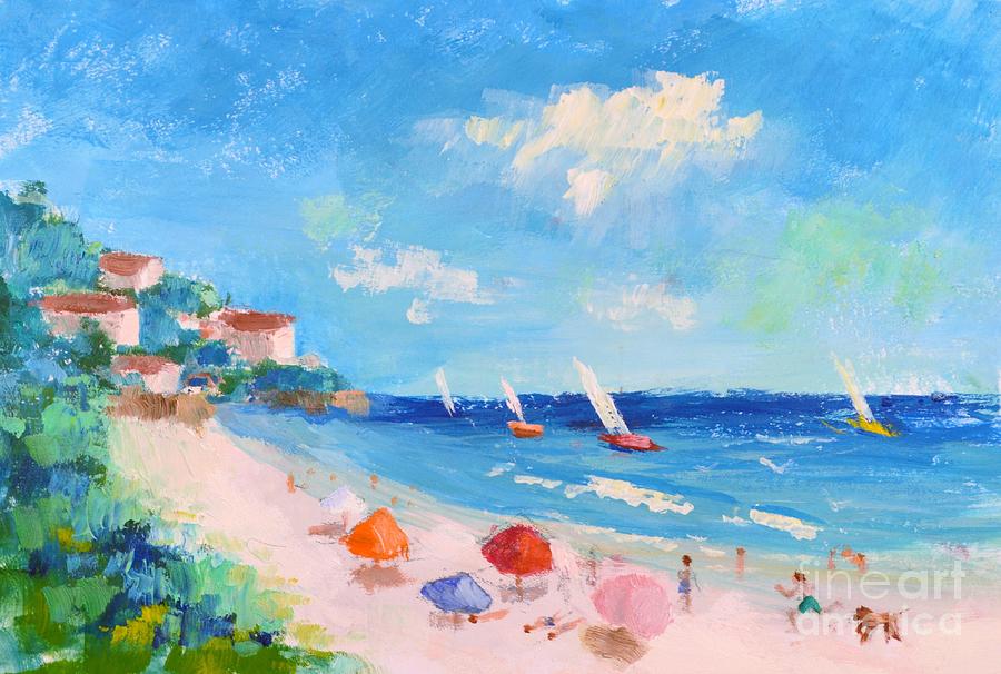 Sunny Beach Day Painting by Philip Jones - Fine Art America