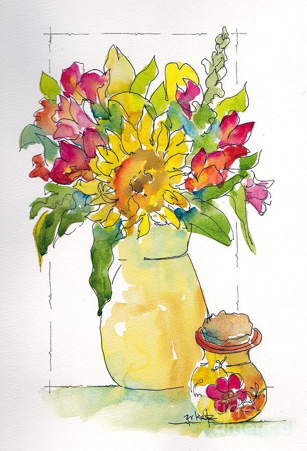 Sunny Bouquet Painting by Pat Katz