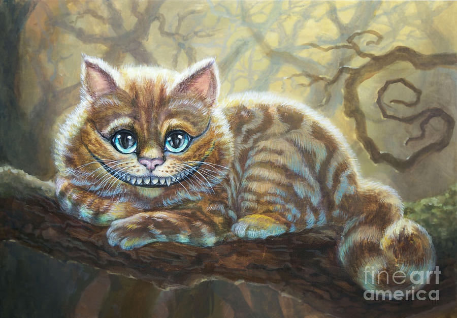 Cat Painting - Sunny Cheshire Cat by Irina Effa