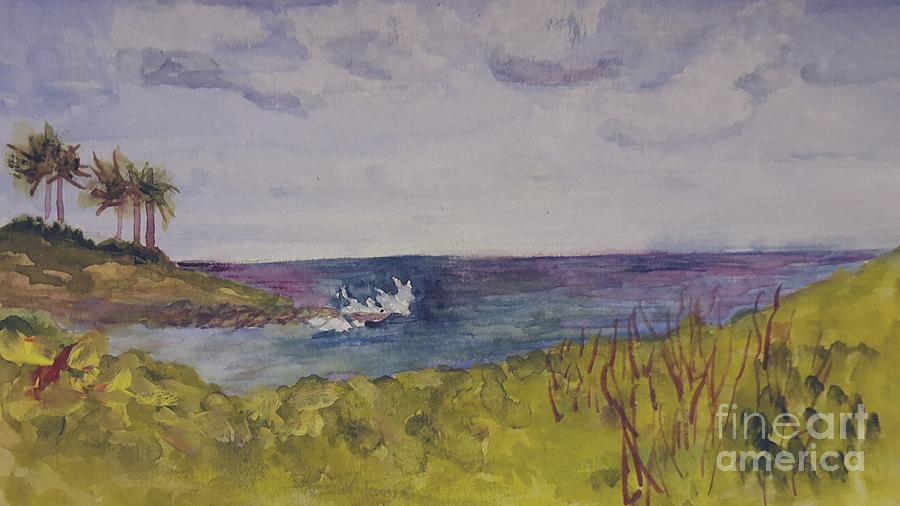 Nature Painting - Sunny Day at Boca Inlet Beach by Donna Walsh