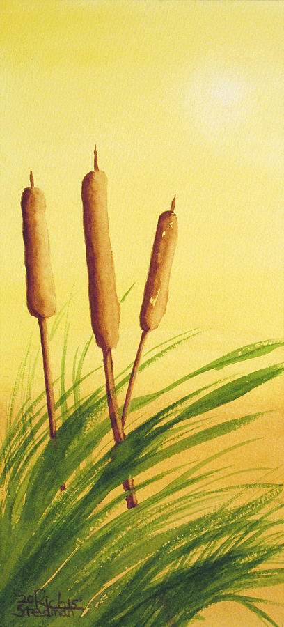 Sunny Day Cattails Painting by Richard Stedman
