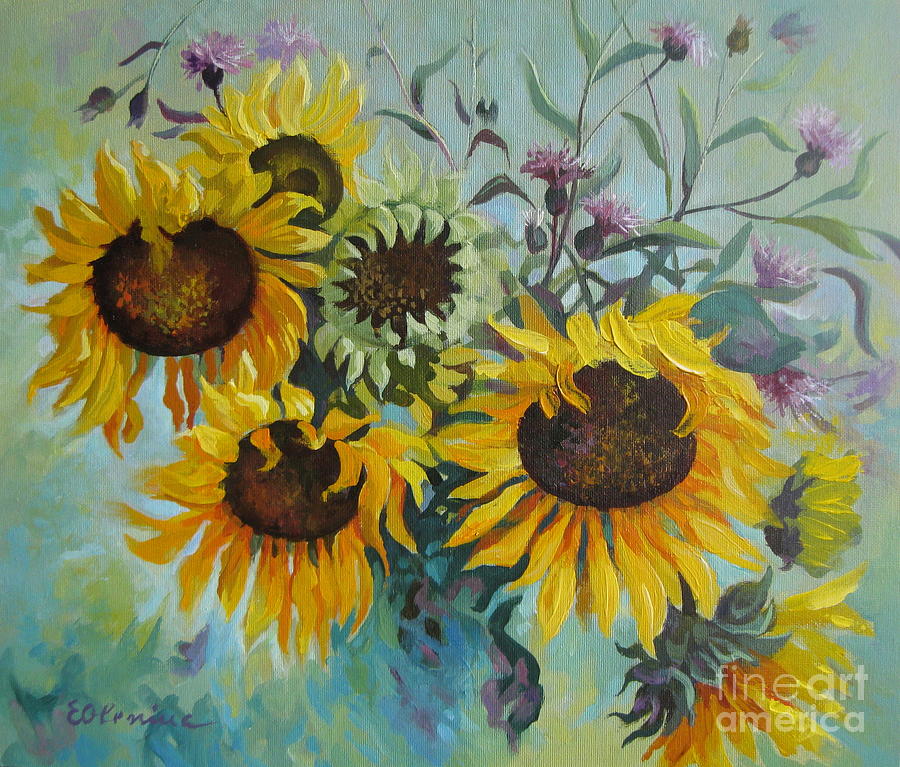 Flower Painting - Sunny day by Elena Oleniuc