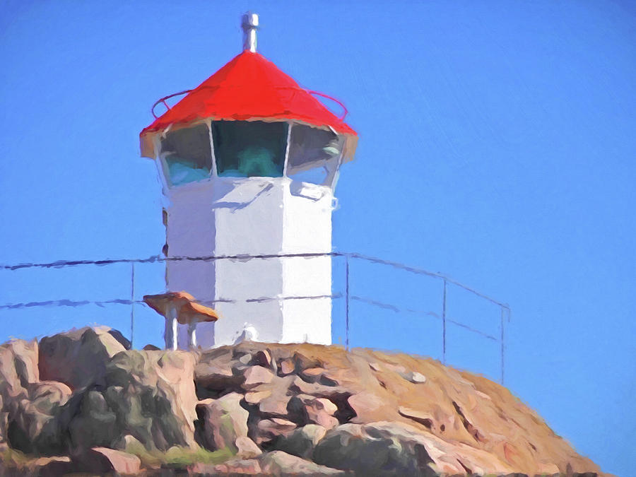 Sunny Day Lighthouse Painting by Lutz Baar