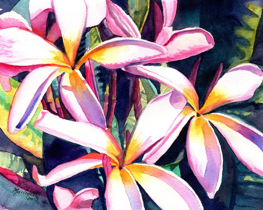 Sunny Day Plumerias Painting by Marionette Taboniar