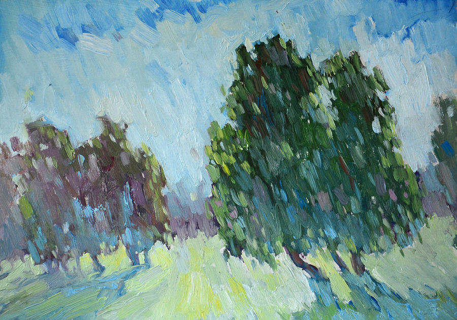 Sunny Day. Trees Painting