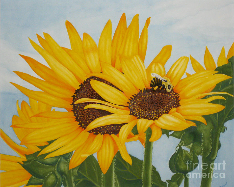 Sunflower Painting - Sunny Dayz by Vivian Bound Sunflower Painting - Sunny Dayz by Vivian Bound