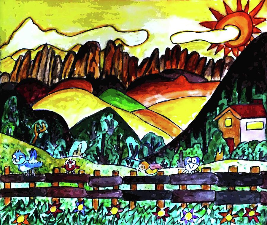 Sunny Dolomity Painting by Monica Engeler