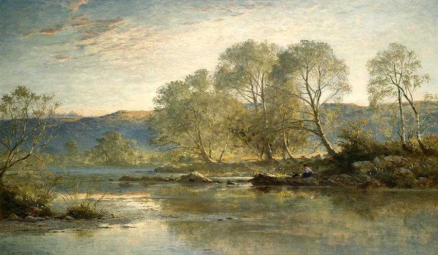 Sunny Evening. North Wales Painting by Benjamin Williams Leader