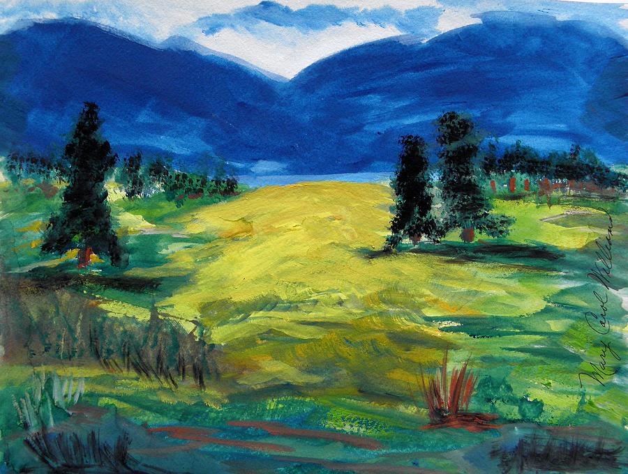 Sunny Field Painting by Mary Carol Williams