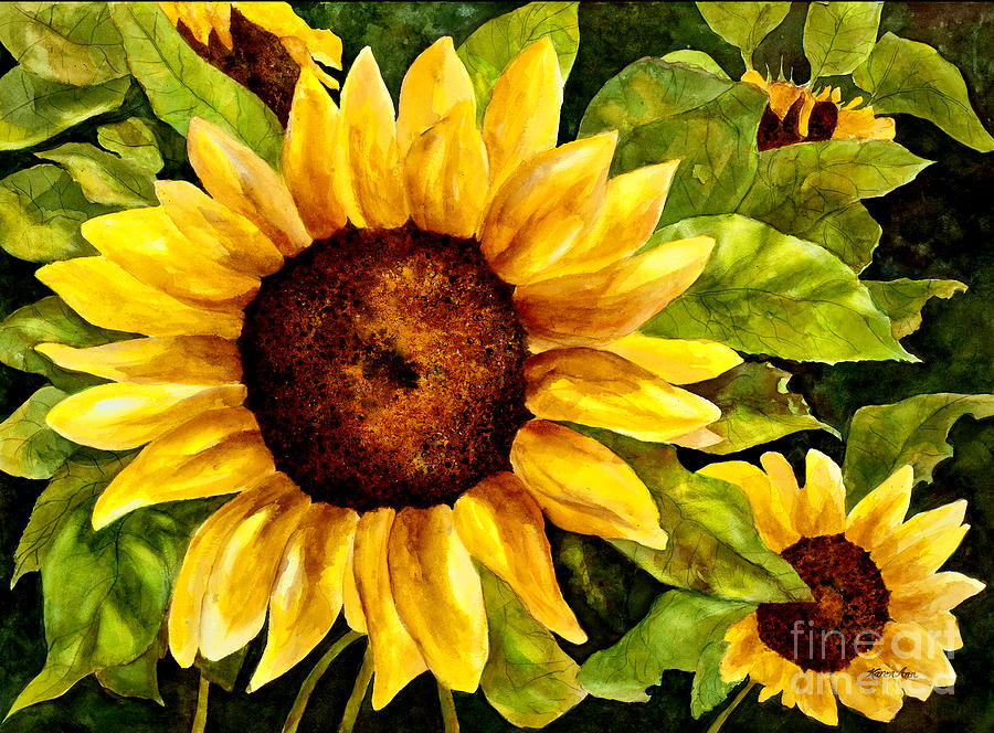 Sunny Floral Painting by Karen Ann