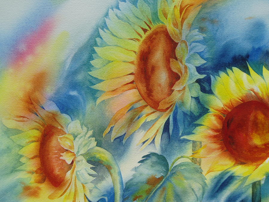 Sunny Flowers I Painting by Tara Moorman