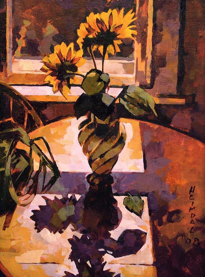 Sunny Flowers In Italian Vase Painting by Tim  Heimdal