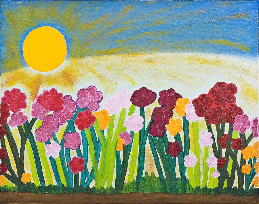 Flower Painting - Sunny Garden by Hagit Dayan