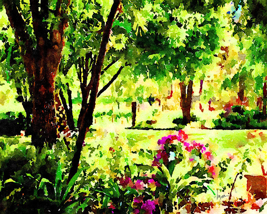 Watercolors Painting - Sunny Hangout by Angela Treat Lyon