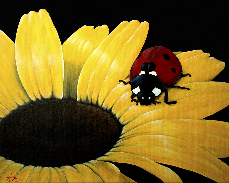 Sunny Ladybug Lunch Painting by Deborah Collier - Fine Art America