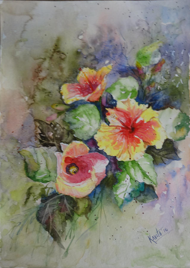 Flower Painting - Sunny Morning by Kavita Vardhan