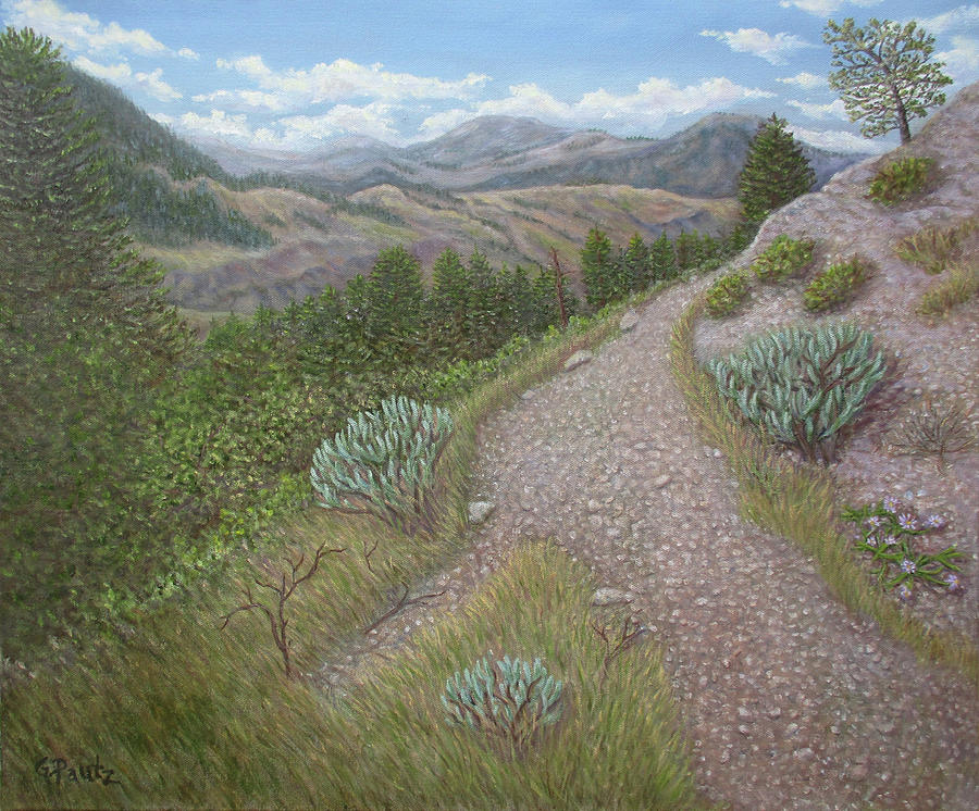 Nature Painting - Sunny Mountain Vista by Gay Pautz