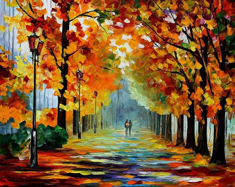 Sunny October Painting by Leonid Afremov