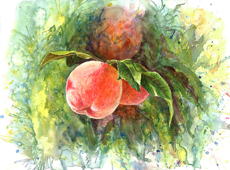 Fruit Painting - Sunny Peaches by Irina Viatkina