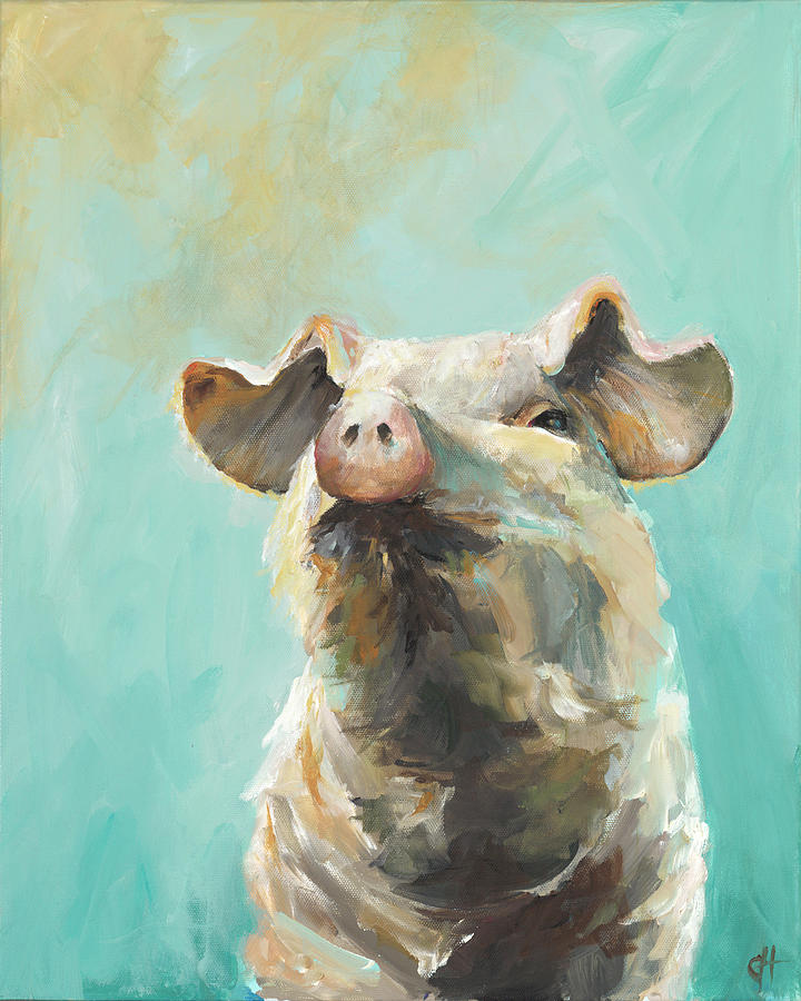 Pig Painting - Sunny Pig by Cari Humphry