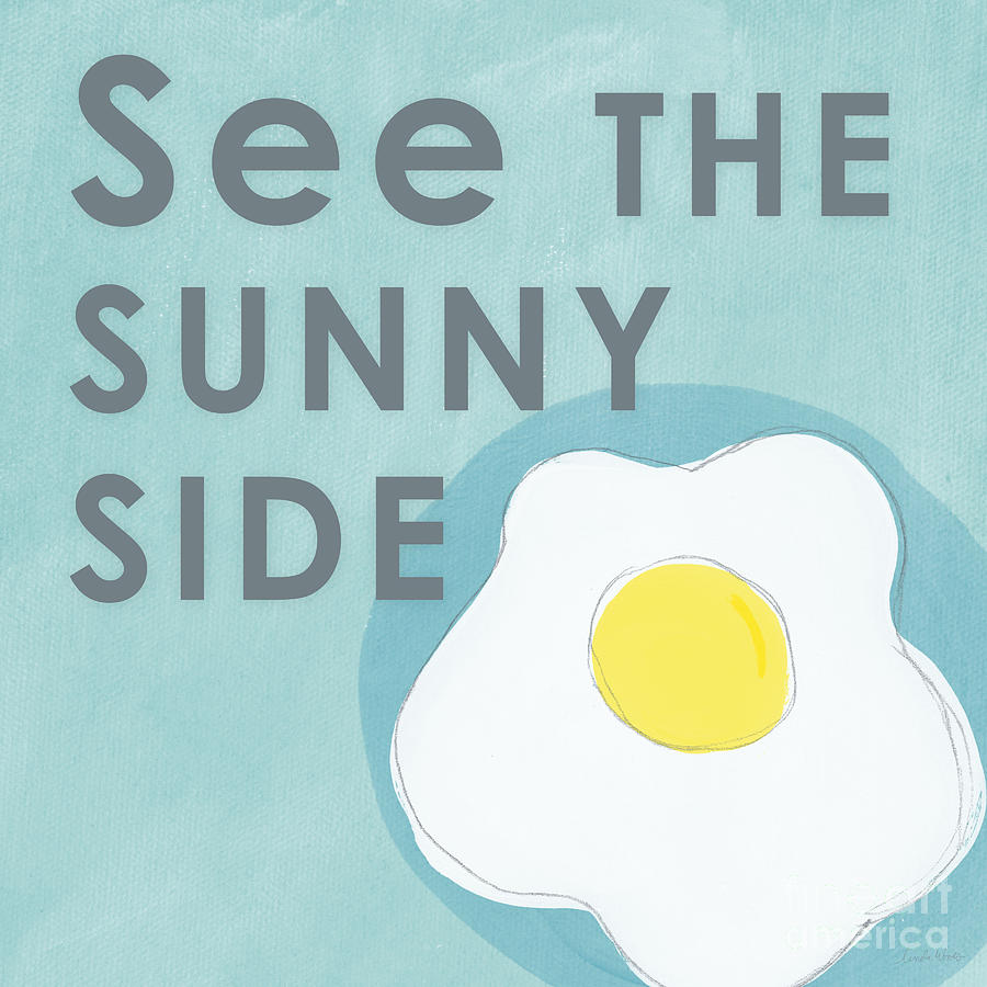 Egg Mixed Media - Sunny Side by Linda Woods