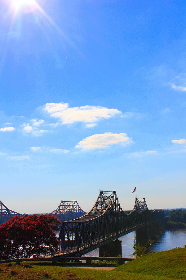 Nature Photograph - Sunny Skies at Vicksburg Bridges by Karen Wagner