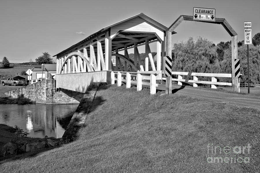 Sunny Skies Over Yellow Creek Black And White Photograph by Adam Jewell
