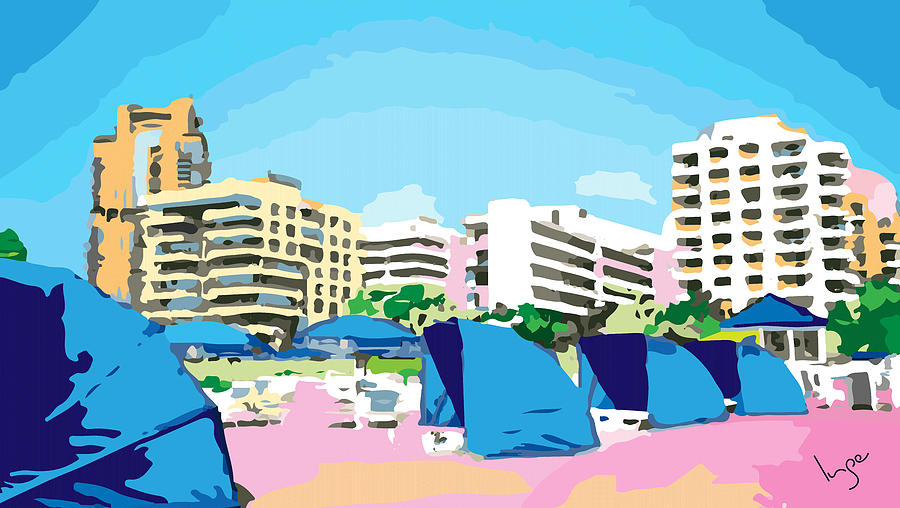 Miami Painting - Sunny South Beach Miami by Inge Lewis