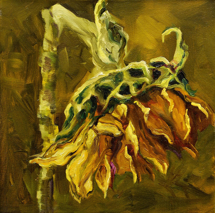 Sunny Sunflower Painting by Diane Whitehead