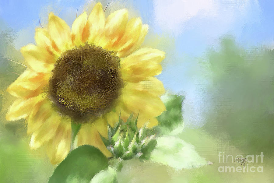 Sunny Sunflower Digital Art by Lois Bryan