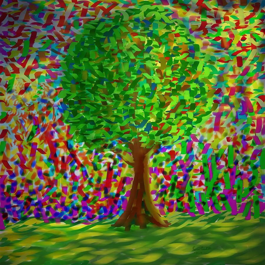 Sunny Tree Painting by Kevin Caudill