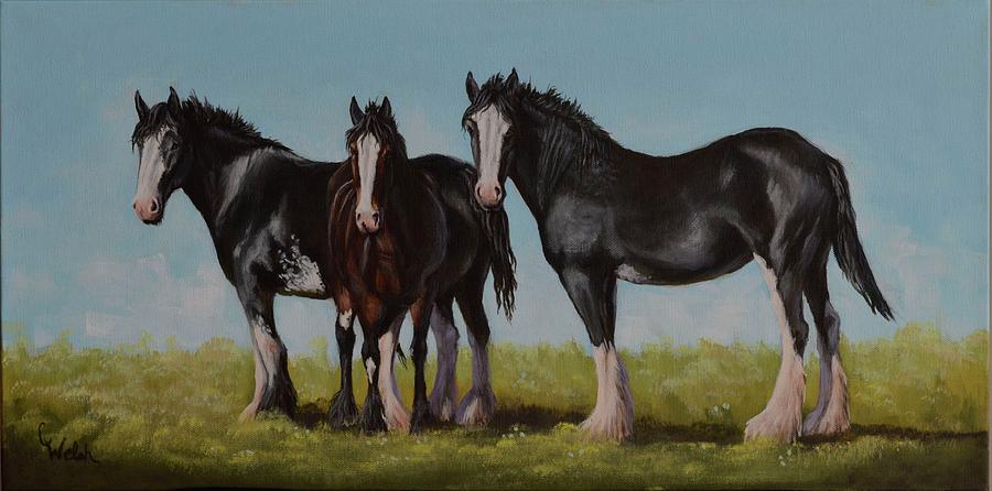 Sunny Trio Painting by Cindy Welsh