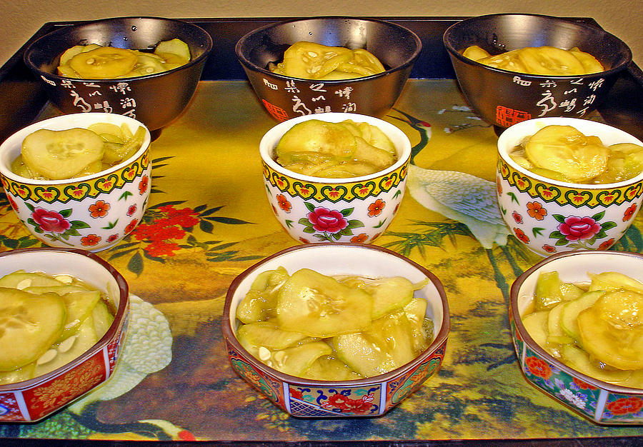 Sunomono in Japanese Teacups Photograph by Robert Meyers-Lussier
