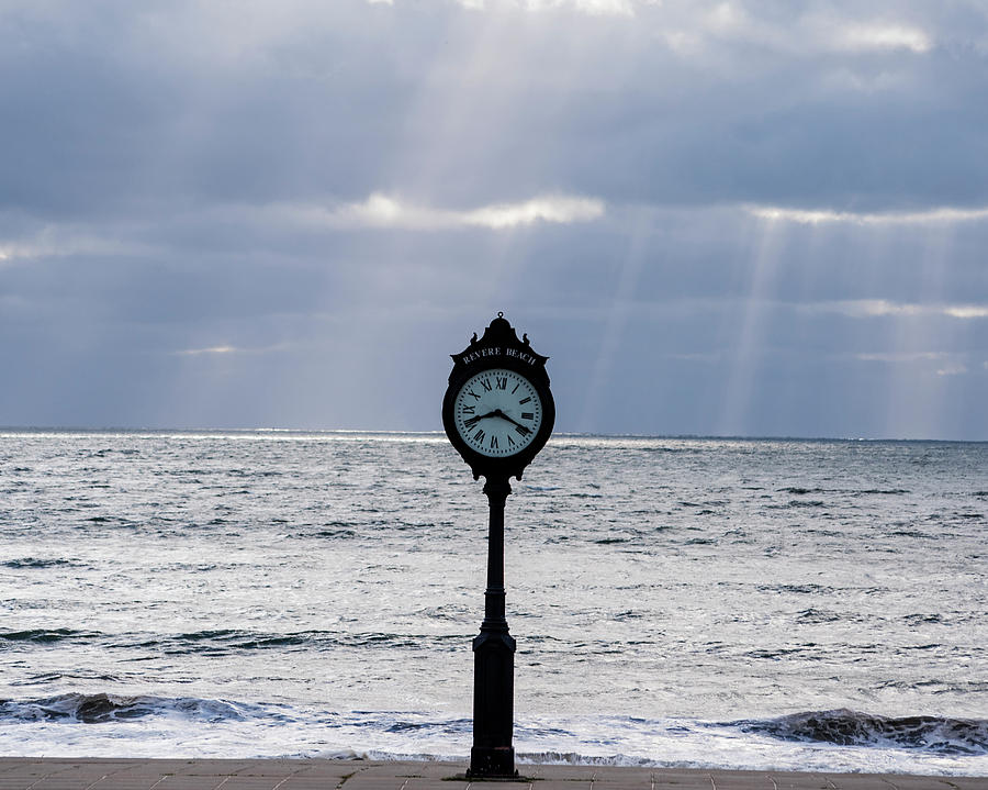 Beach Photograph - Sunrays over the Revere Beach Clock by Toby McGuire