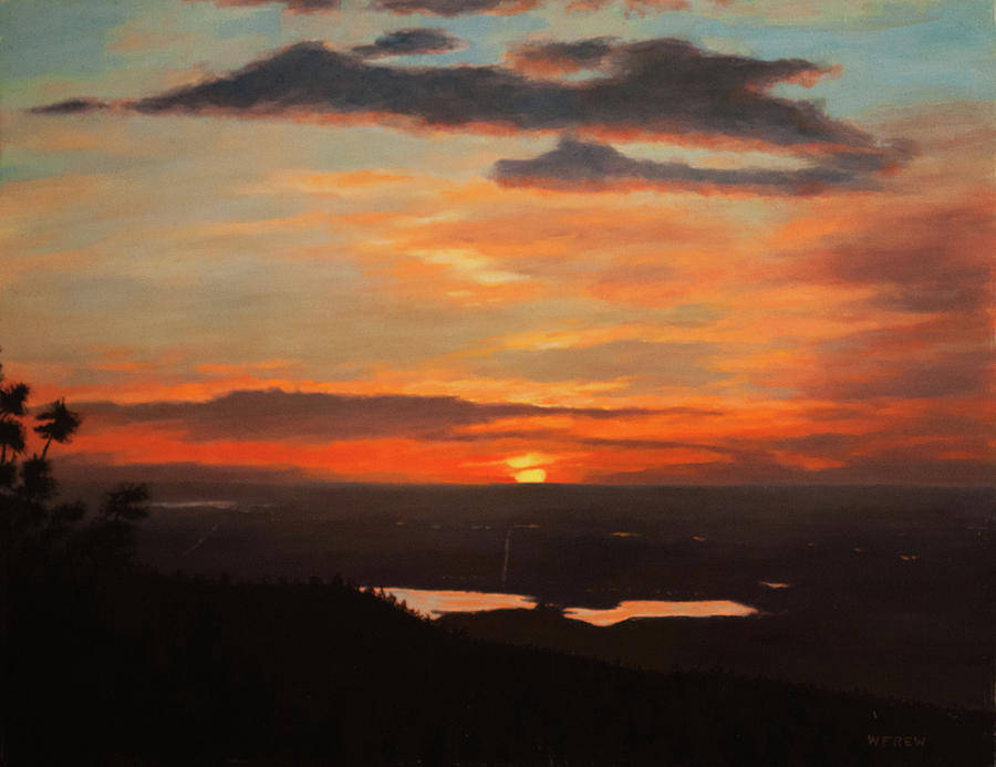 Sunrise Above Boulder Painting by William Frew