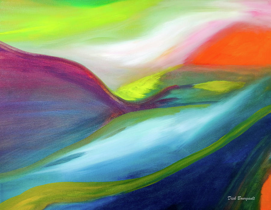 Sunrise Abstract Painting by Dick Bourgault