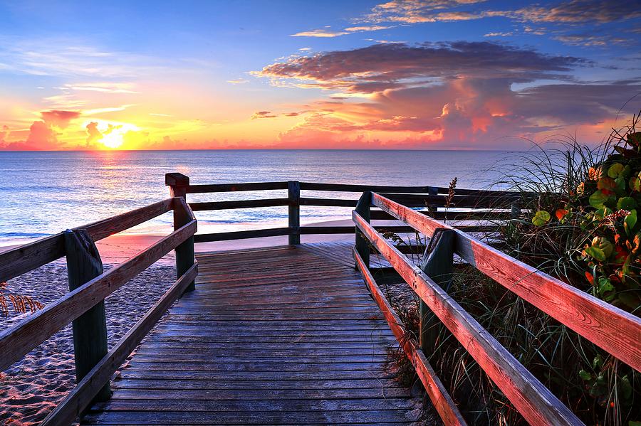 Sunrise Along The Boardwalk  Photograph by Carol Montoya
