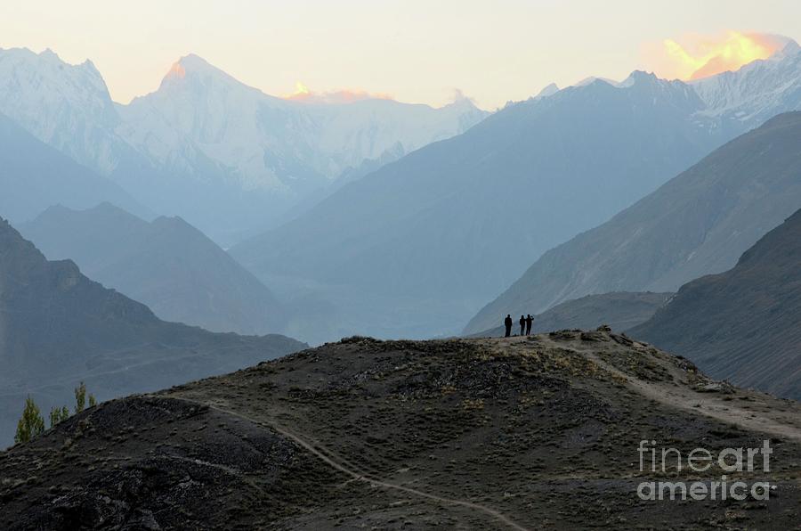 Sunrise among the Karakoram mountains in Hunza Valley Pakistan Photograph by Imran Ahmed