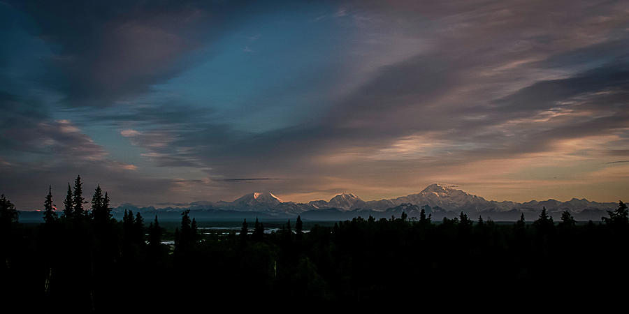 Sunrise and the Alaska Range Photograph by Benjamin Dahl