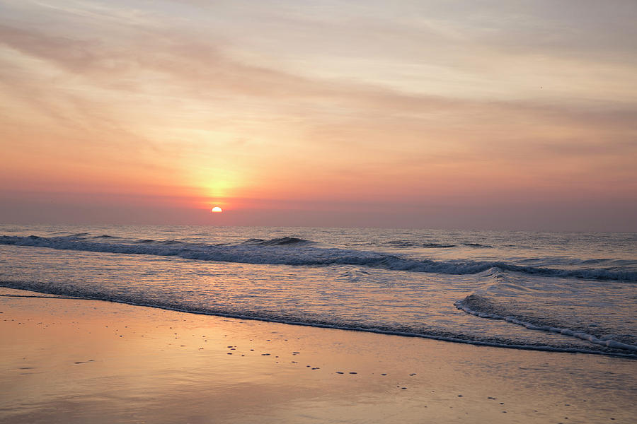 Sunrise And Waves Photograph
