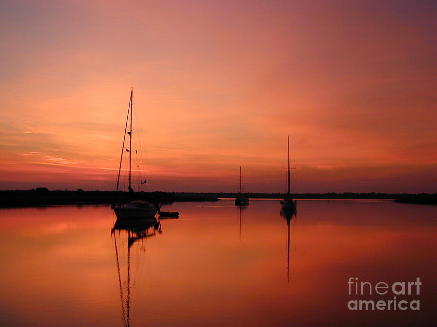 Sailboats Photograph - Sunrise at Anchor by Judee Stalmack