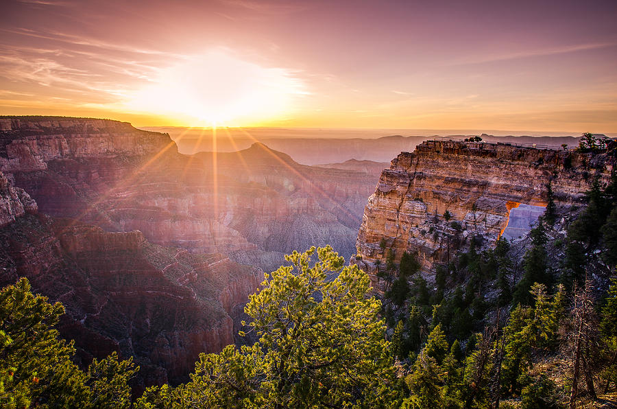Sunrise at Angels Window Grand Canyon Photograph by Scott McGuire