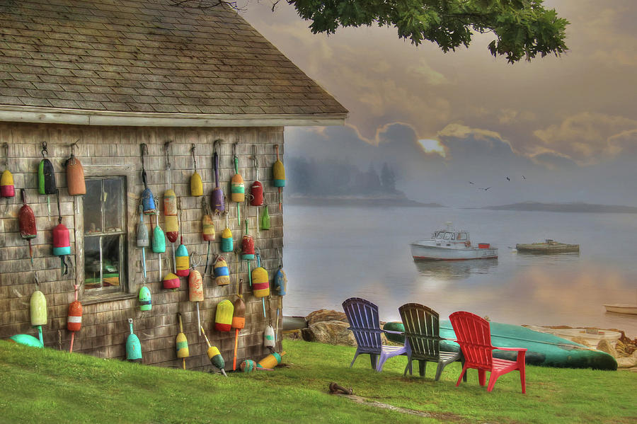 Boat Photograph - Sunrise at Boothbay Harbor by Lori Deiter