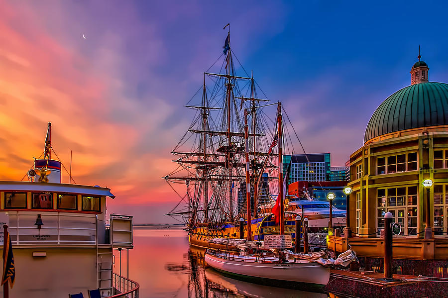 Sunrise at Boston Harbor Photograph by Larry Richardson - Pixels