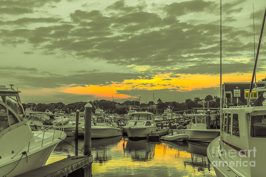 Sunrise at Cape Ann Marina - HDR Photograph by Claudia M Photography